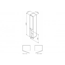 Шкаф-колонна AM.PM GEM, напольный, правый, 30 см, двери, push-to-open, цвет: белый, глянец