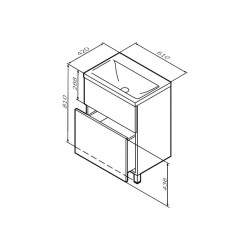 База под раковину AM.PM GEM, напольная, 60 см, 2 ящика push-to-open, цвет: белый, глянец