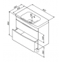 База под раковину AM.PM Like, напольная, 80 см, 2 ящика, белый, глянцевая