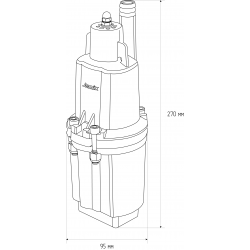 Насос вибрационный JEMIX, (верхний забор, 250 Вт, напор 60 м, произв. 20 л/мин, кабель 15 м)