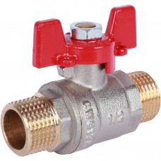 Кран шаровый Rommer 1/2"  НР/НР, ручка бабочка