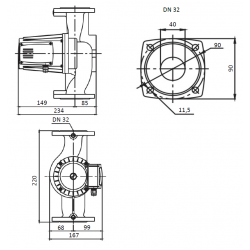 Насос циркуляционный Shinhoo BASIC 32-12F, фланцевый 220В