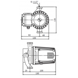 Насос циркуляционный Shinhoo BASIC S 25-6S 130 с гайками