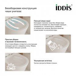 Унитаз-компакт Iddis Drum, без ободка, гор. вып., арм. 2-режим., сид. дюропласт, микролифт, EasyFix