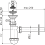 Сифон для умывальника ALСAPLAST Alcadrain DN32 с нержавеющей peшeткой DN63