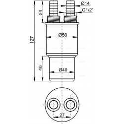 Переходная муфта ALСAPLAST Alcadrain HT 40/50×G1/2"