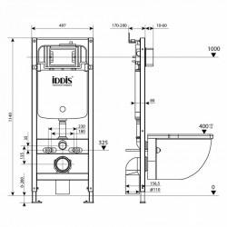 Универсальная рамная инсталляция Iddis для подвесного унитаза Profix