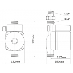 Насос повысительный Aquario AC 1512-195A