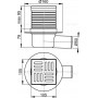 Трап ALCAPLAST Alcadrain 105*105/50 углов. нерж.реш., сухой/мокрый затвор  APV31