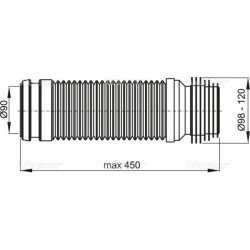 Слив гофр. д/унитаза 90/110 flexi M9006 ALСAPLAST Alcadrain