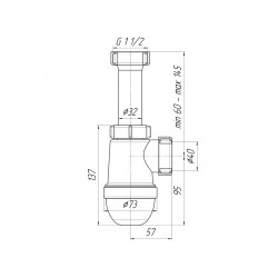 Сифон Ани 1 1/2"* 40 без выпуска