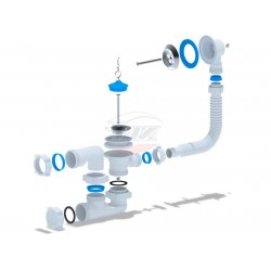 Сифон Ани для ванны с в/п регулир 1 1/2*40  с ревизией
