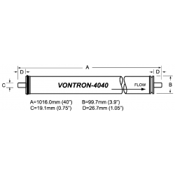 Мембрана ULP11-4040 - Vontron, 0,25 куб.м/ч при 150 psi (1,03 Mpa) и 1500 ppm NaCl