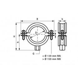 Хомут 2S M8 3/4" (25-30 мм ) 2-х винт. с уплотн. epdm, Walraven